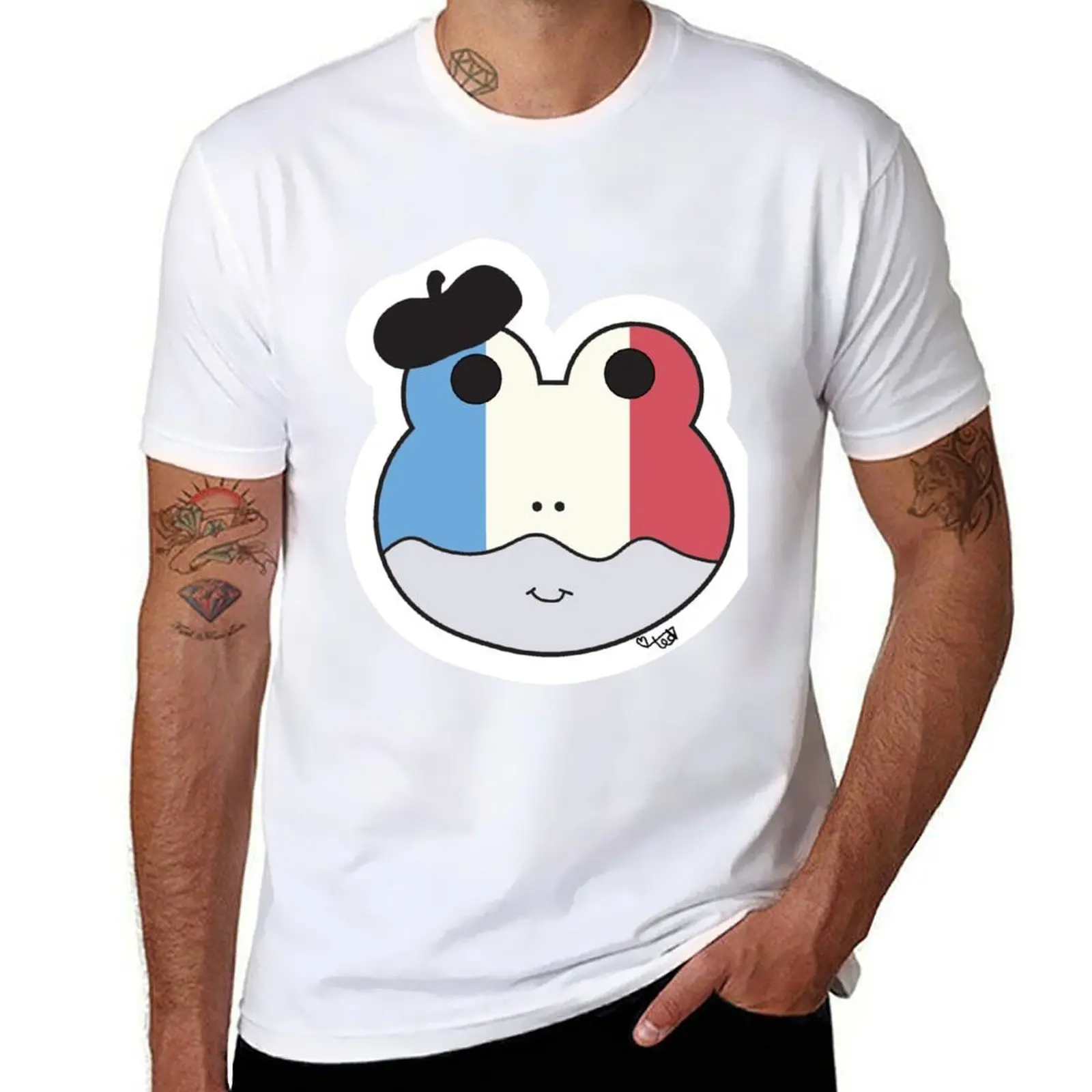 تي شيرت مطبوع قمصان fran?aise قمصان مع تي شيرت صيفي للرجال جرافيك فرنسي تي ضفدع ،grenouille t