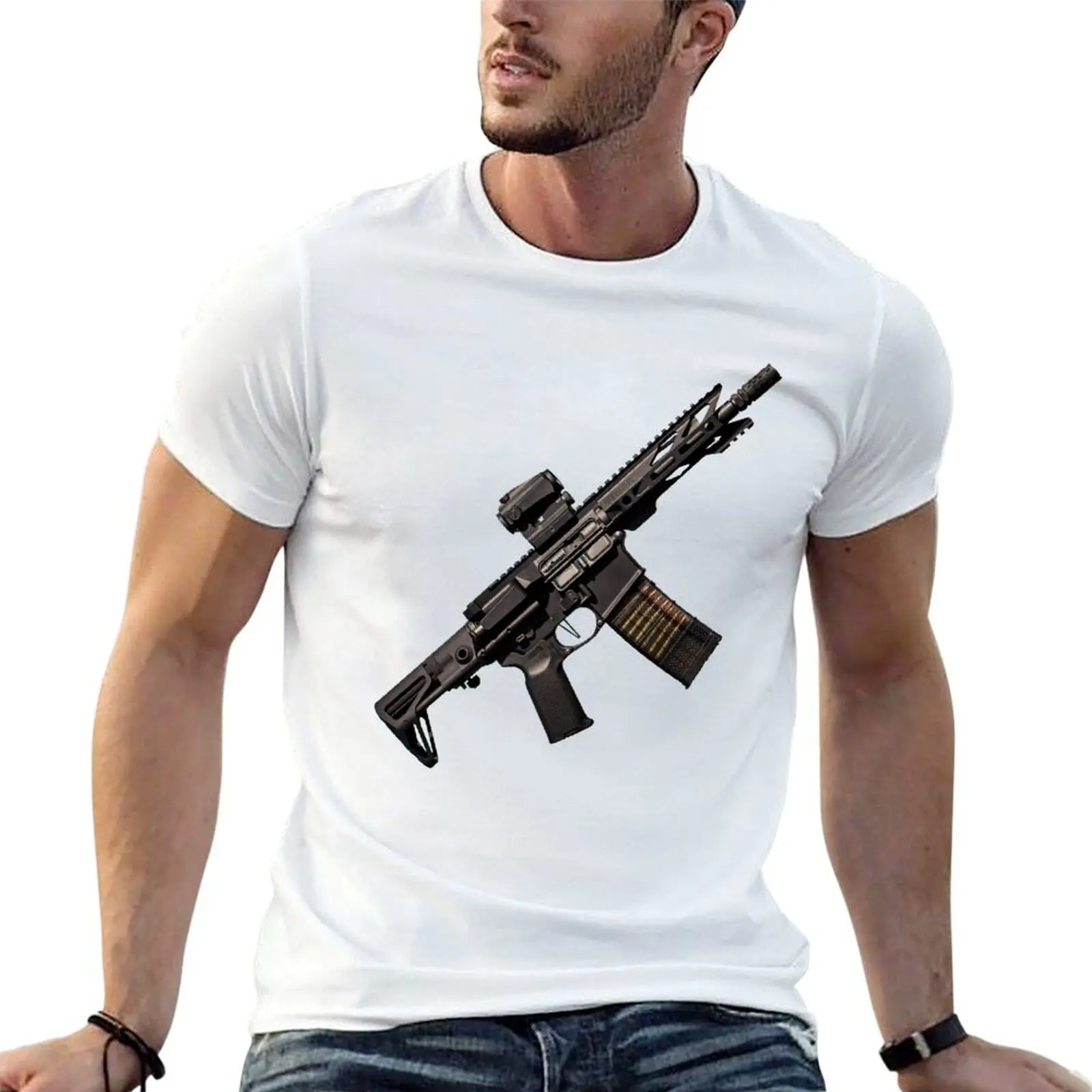 

AR15 STNGR Diagonal 2nd Amendment 2a T-Shirt man graphic t shirt t shirt man designer t shirt for man T-Shirt