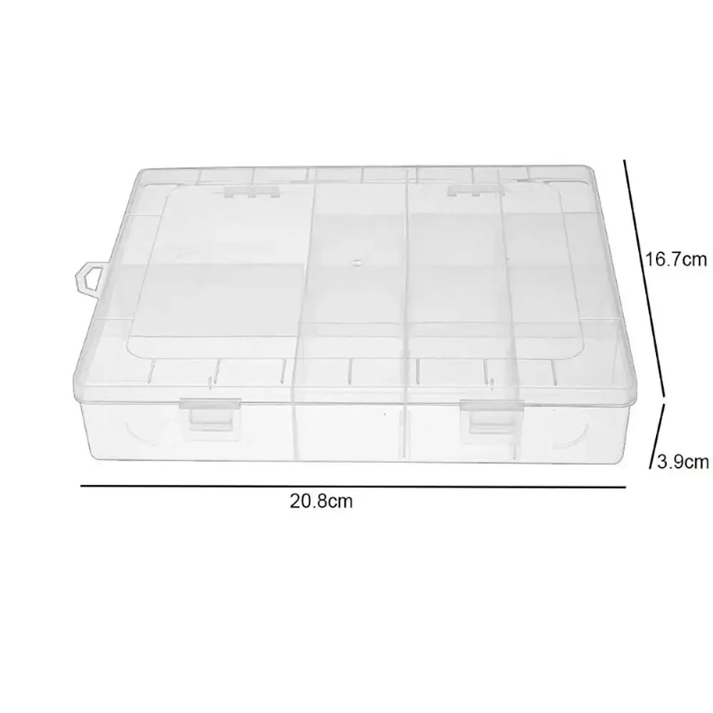 1Pcs Transparent Plastic Storage Box Adjustable Jewelry Button Hardware Tool Storage Container Box 14 Grids Display Case