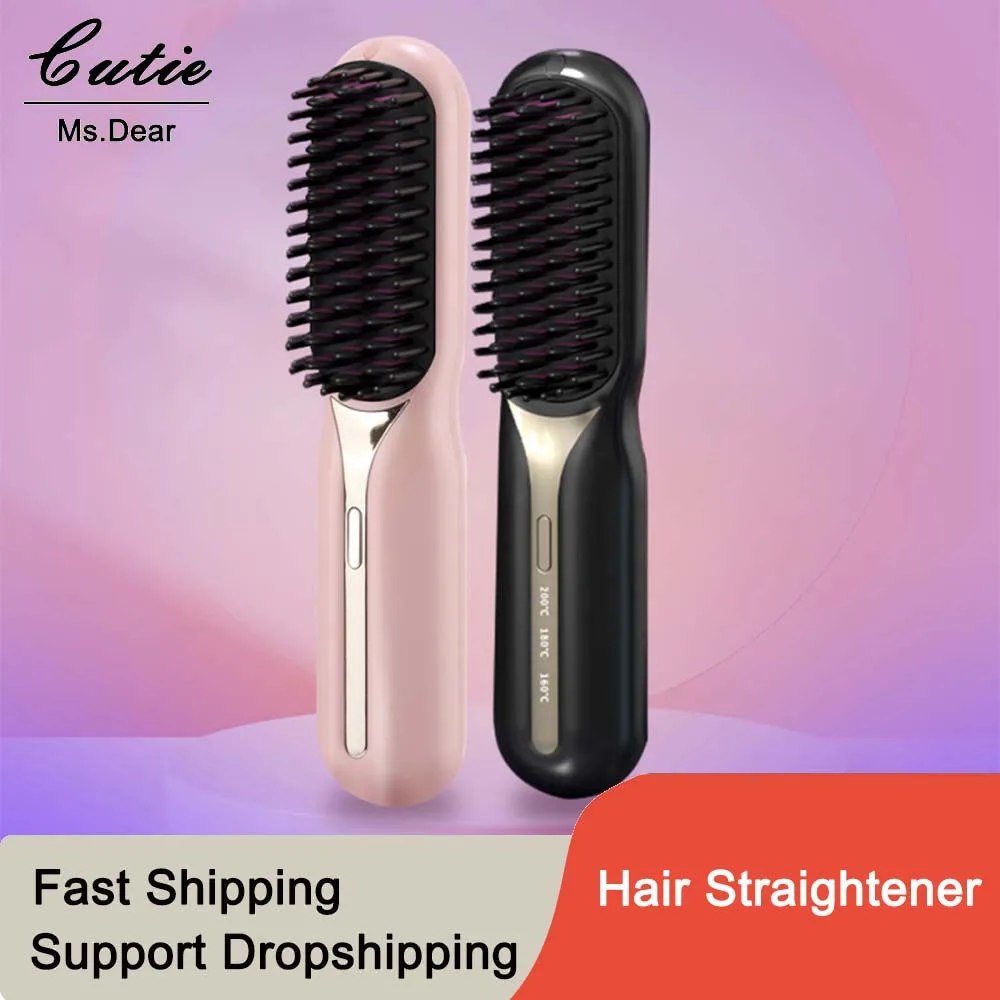 

Cordless Hair Straightener Comb Electric Hot Comb Household Straight Negative Ion Anti-Scalding Styling Tool Straightening Brush