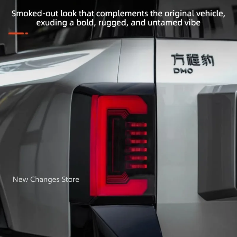 For BYD Denza B8 2025 2026 Car Rear Headlights Protective Cover Tail Lampshade Smoked Black Refit Accessories