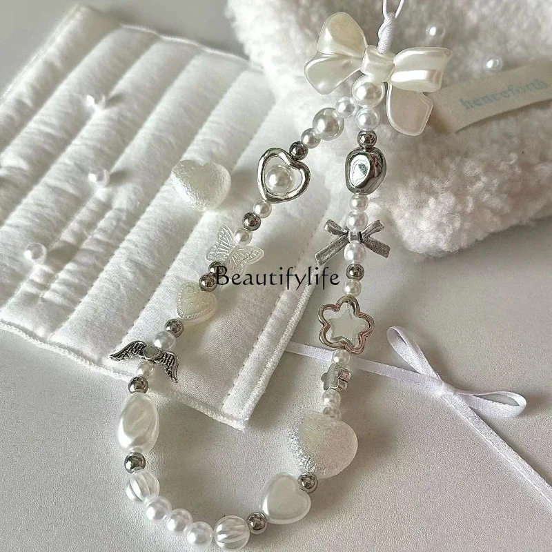 Pearl Baroque phone chain camera pendant