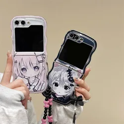 Anime Girl Phone Case for Samsung Galaxy Z Flip 6 5 4 3 Protective Back Cover for ZFlip4 ZFlip5 ZFlip6 Case Shell