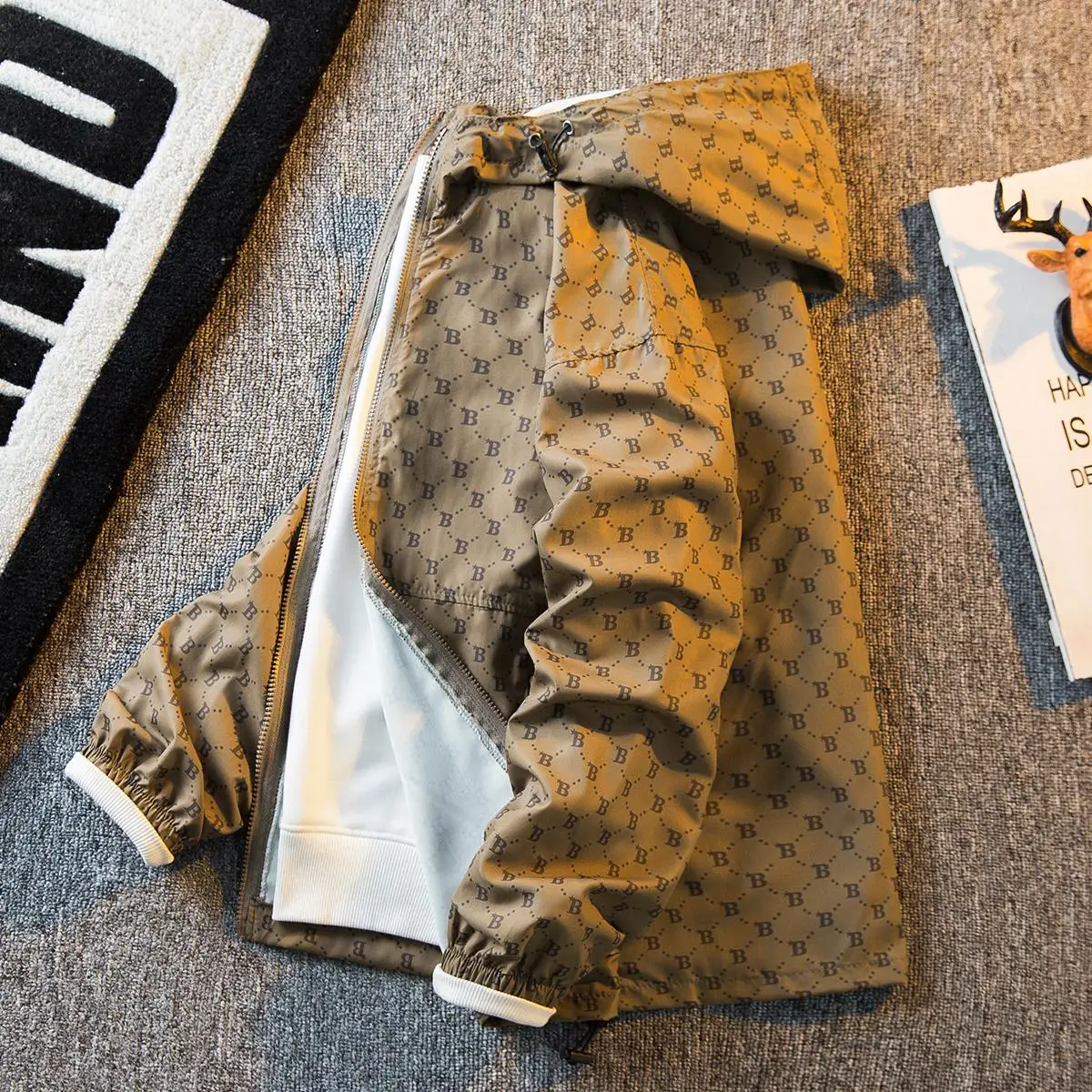 

Men's Summer Thin Loose Fit Printed Letter Hat Sun Protection Jaet Lightweight Skin-friendly Outerwear Casual Streetwear