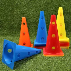 Equipo de fútbol de 5 uds., conos de entrenamiento huecos para niños, obstáculos para ejercicio de agilidad, cono marcador de entrenamiento deportivo