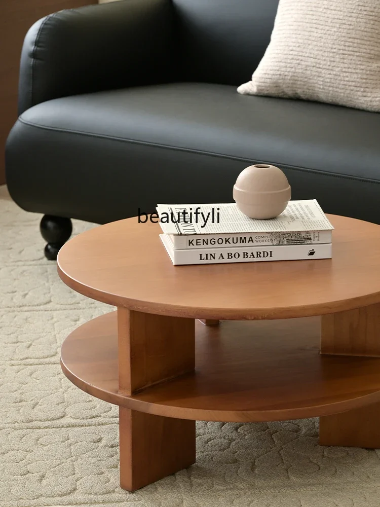 

zqxSolid Wood Coffee Table Nordic Modern Minimalist Living Room Home Retro Side Table