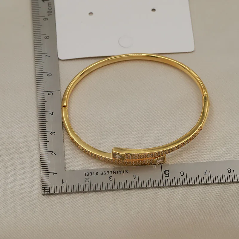 New Sight Full Crystal Square Bangles&Bracelet for Women Wedding Bridal Zirconia Geometric Bracelet Fashion Brand Jewelry