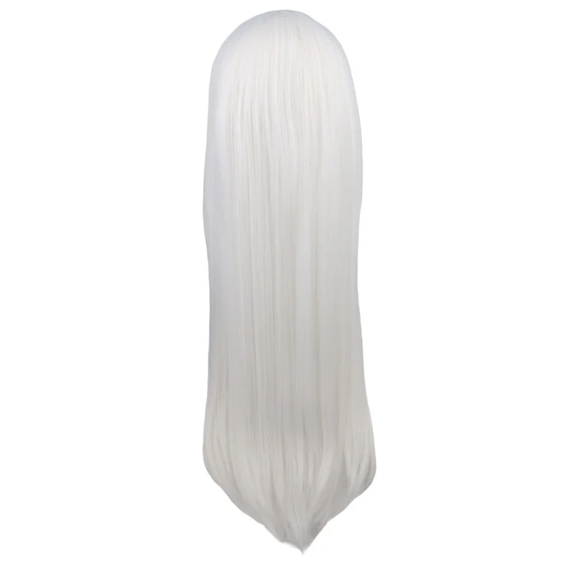 Lange rechte witte cosplay pruiken met pony vrouwen synthetische pruiken lange natuurlijke rechte pruiken voor anime halloween kostuumfeest