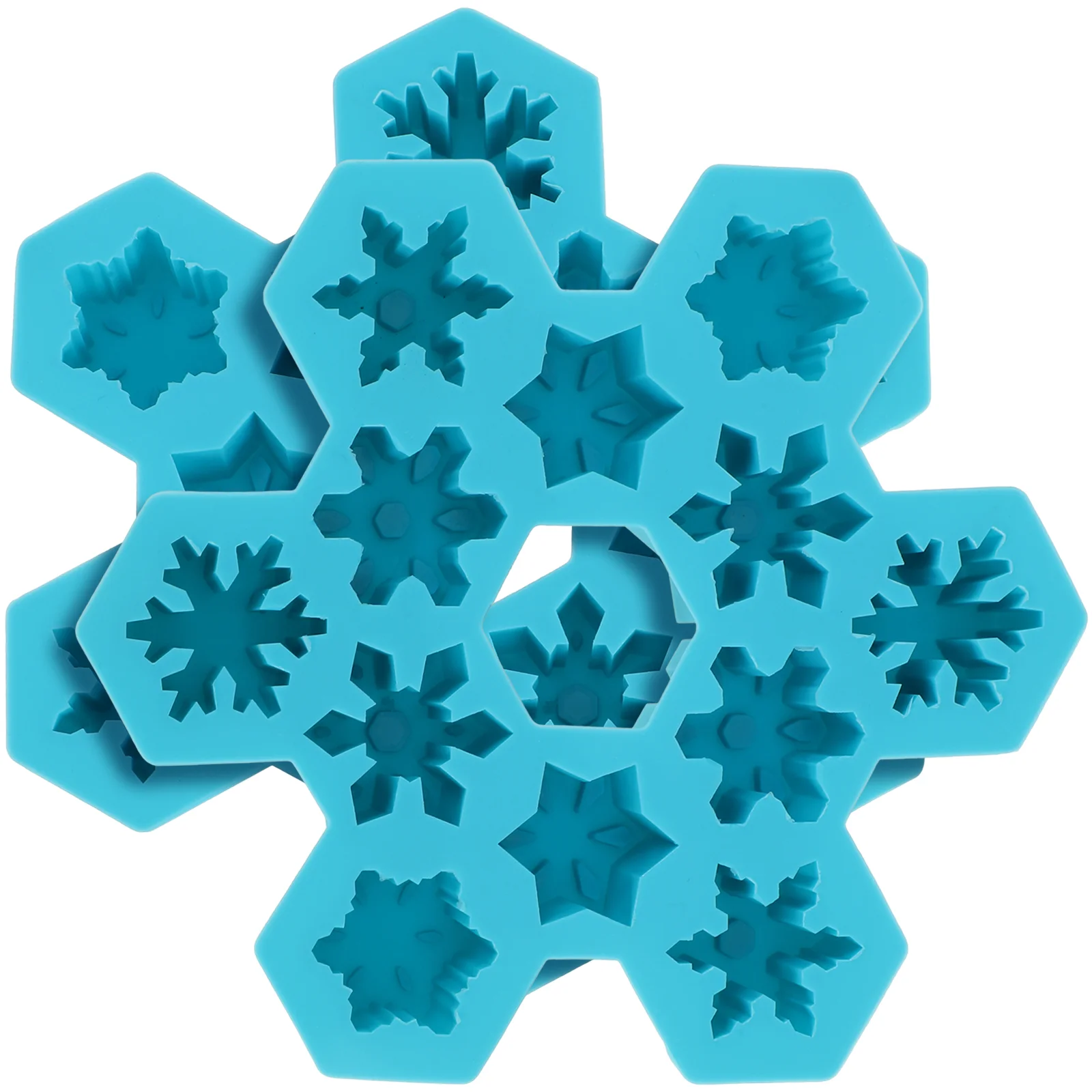 

2 Pcs 12 Grids Silicone Ice Cube Trays Snowflake Shaped Chocolate DIY Mould Cupcake Dessert Baking Mold (Sky-blue)