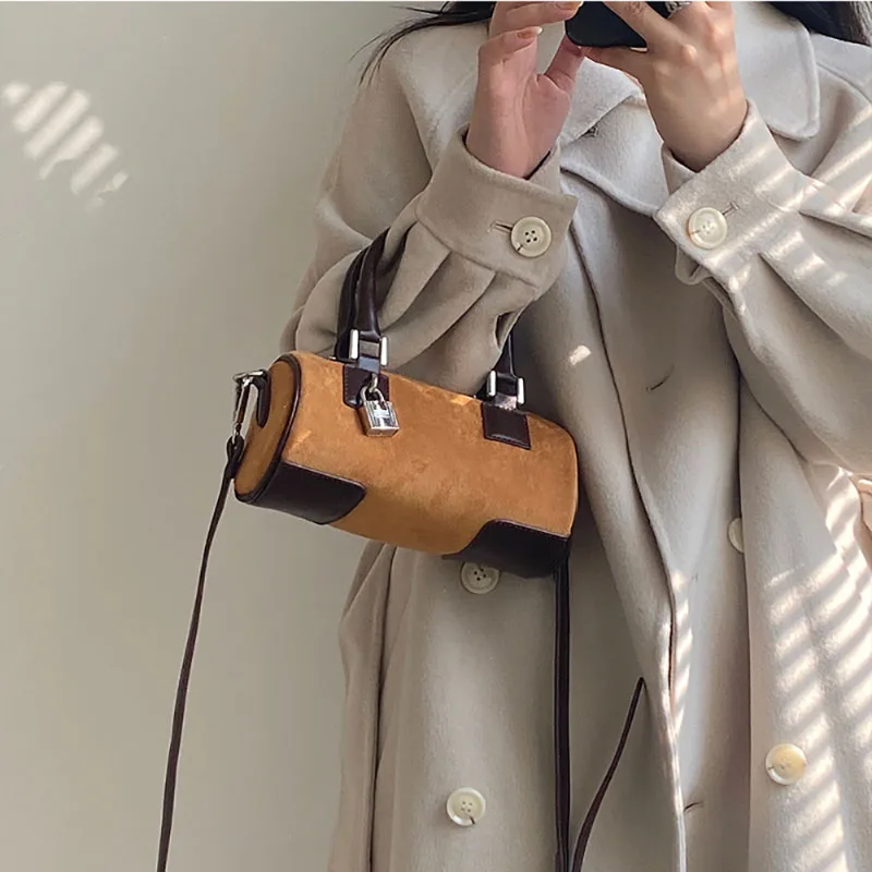 

Retro Design Sense Cylinder Bag Korean Version Fashion Niche New Women Crossbody Bag Simple Texture Single Shoulder Mini Handbag