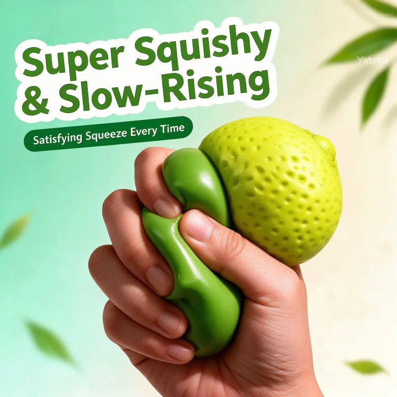 Handmade Crispy Mango Stress Ball Squeeze Toy Color Changing Mango Squishy Fidget Ball ASMR Sensory Relief 2-IN-1 PACK Adult Fun