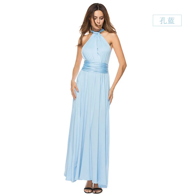 Metodo multi-sfilettatura da donna e multi-corda incrociata sul retro Abito dalla fasciatura sexy Abito con gonna lunga Abiti da sposa da sera