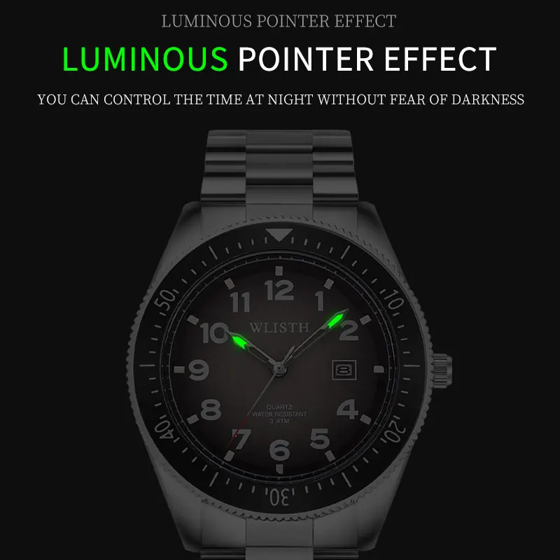 비즈니스맨 시계 패션 럭셔리 레트로 쿼츠 시계 방수 손목시계 발광 남성용 시계 남편 선물 reloj hombre