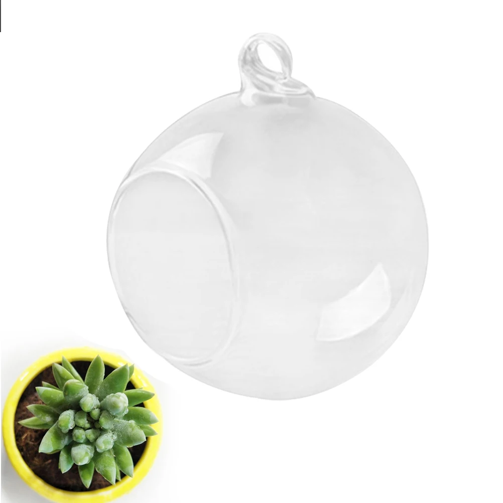 

4Pcs Glass Ball Vase Transparent Hanging Spherical Terrarium for Succulents Mini Fairy Garden DIY Home Wedding Decoration 80Mm