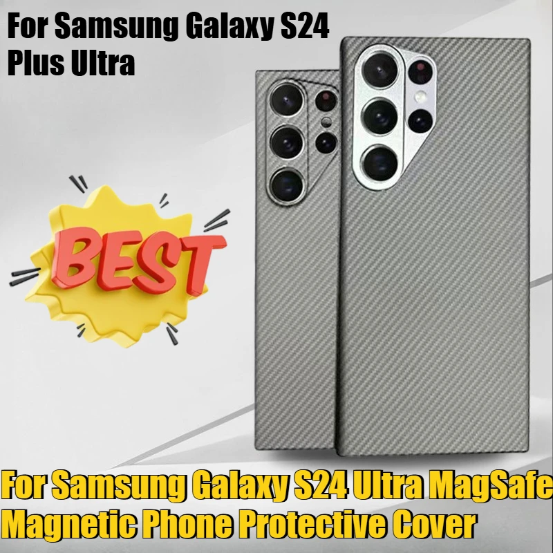 

Real Carbon Fiber Case for Samsung Galaxy S24 Ultra Magnetic Phone Protective Cover for Magnetic
