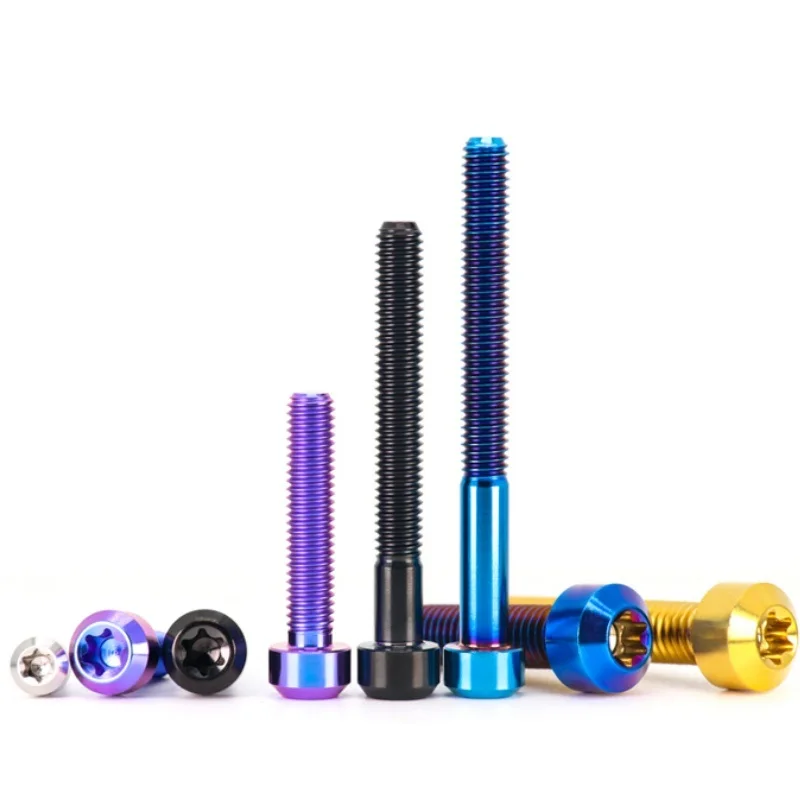 AliExpress NONE M4 M5 M6 M8 M10 Titanium Bolt 4~10mm Torx Cap Head Colourful GR5 Ti Bolts Screws Blue,Gold,Silver,Black for Bicycle Motor Modify