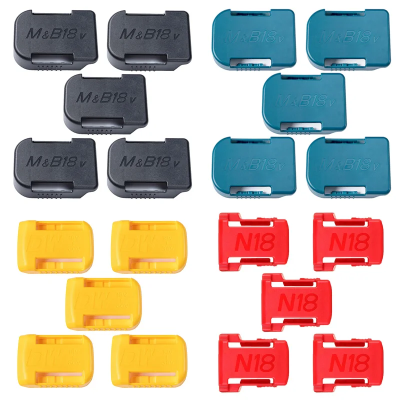 5PCS Battery Storage Rack Holder for Makita for Bosch for Dewalt for Milwaukee 18V Li-ion Battery Wall Mount Case Fixing Devices