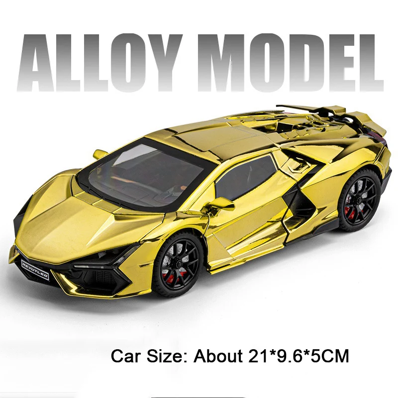 1:24 Schaal REVUELTO Miniatuur Model Speelgoed Sportwagens Legering Diecast Supercars Geluid Licht Deuren Geopend Trek terug voor Kinderen Geschenken