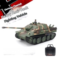 Cross Border Henglong Remote-Controlled Tank German Cheetah Heavy-Duty Multifunctional Combat Simulation Tank And Car Mode