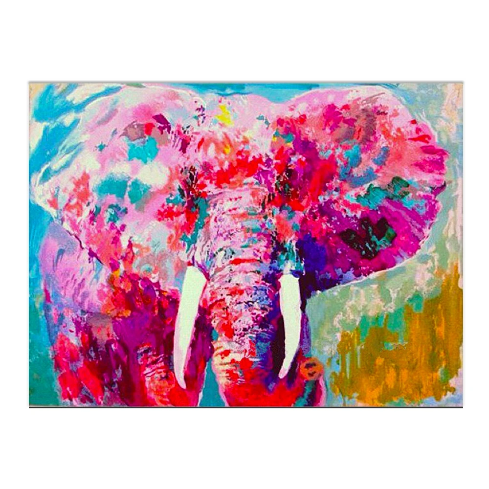 

Gold Supplier Supply High Quality Pink Elephant Oil Painting On Canvas Handmade Canvas Wall Decoration For Living Room Artwork