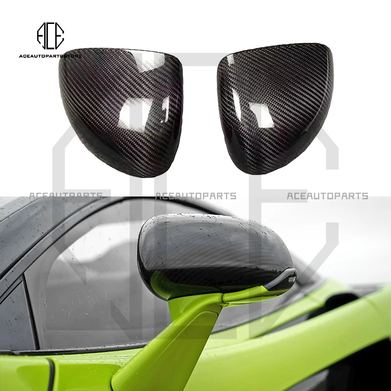 Dry Carbon Fiber Side Mirror Cover For McLaren 540C 570S 570GT 600LT 720S Rear View Carbon Mirror Refit Auto Part