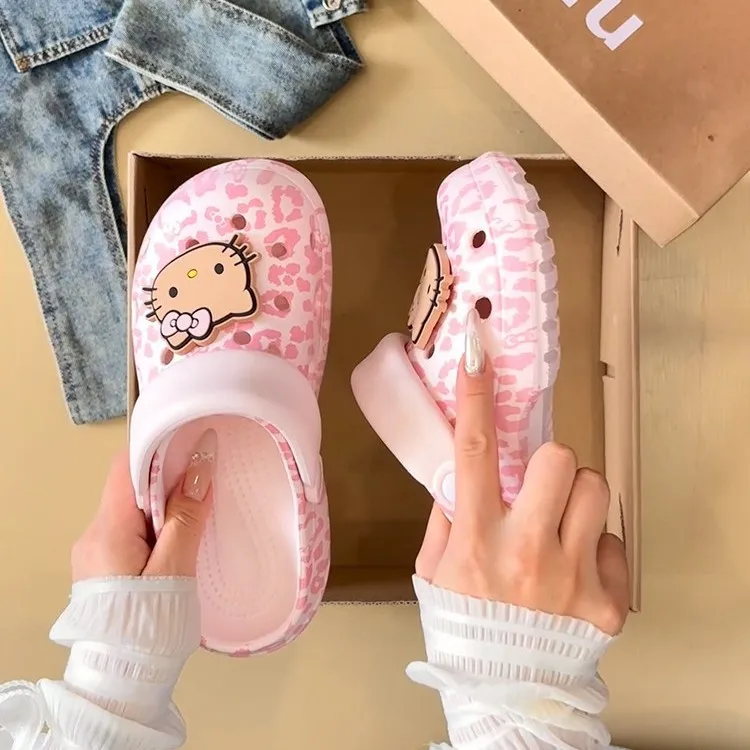 

Y2K Sanrio Eva Hello Kitty Slippers Clogs Women Summer Closed Toe Sandals Cute Non-Slip Breathable Beach Shoes Super Kawaii Gift