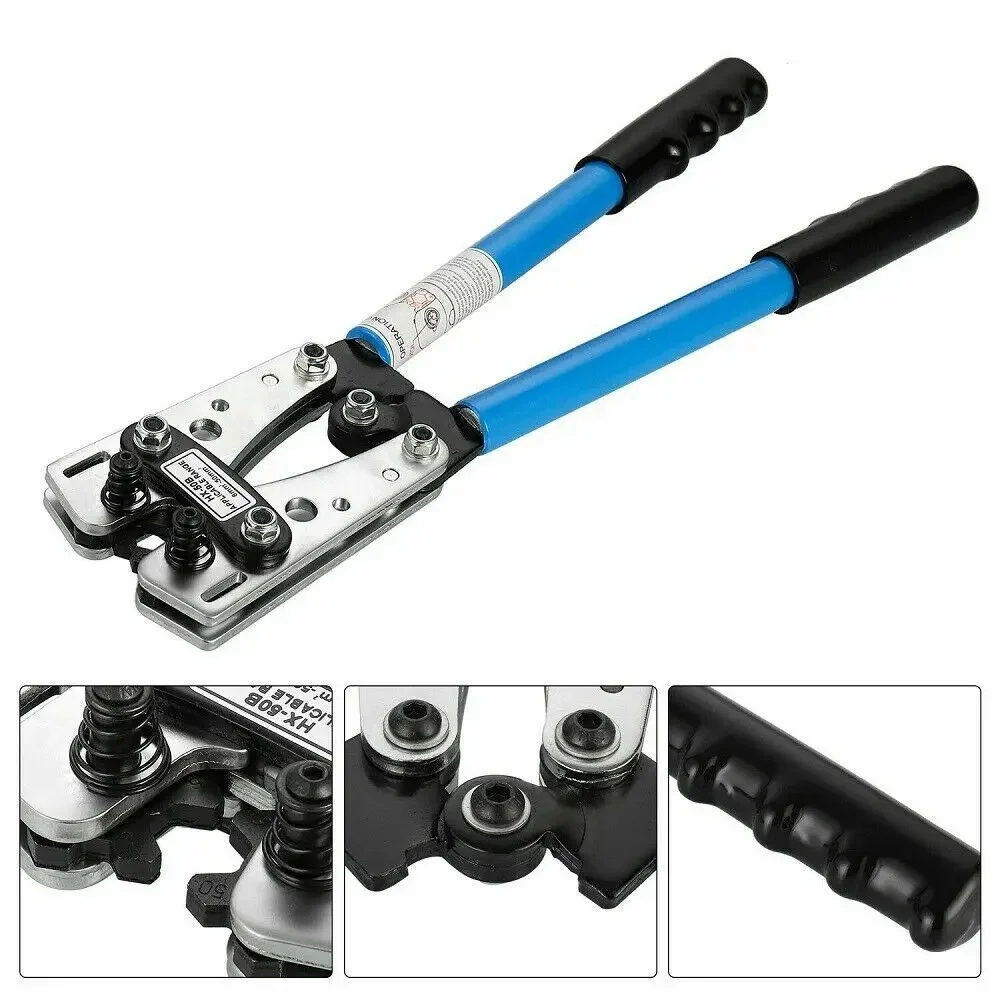 6mm² - 50mm² Plug Crimp Crimping Heavy Duty Battery Cable Crimping Tool Wire Lugs Crimper Terminal Copper Lugs