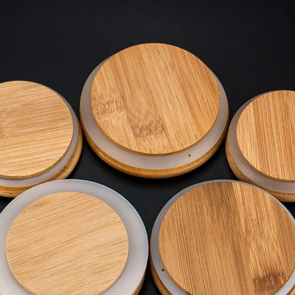 Wood Grain Clear Customizable Silicone Ring Sealing Ring Wooden Tea Set Accessories Cup Lid Storage Tank Bamboo Cover