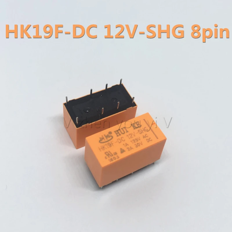 10PCS/Lot 100%New HK19F-DC12V-SHG 8Pin HK19F 12VDC 1A 125VAC/2A 30VDC For Huike signal relay