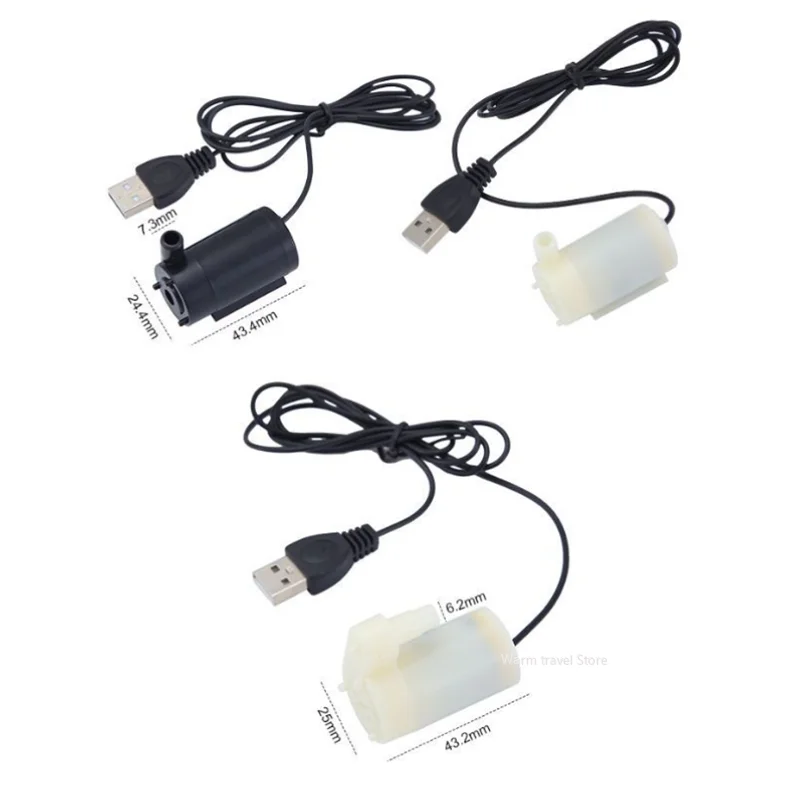 Mini Micro Submersible and Amphibious DC Motor Pump Water pump USB Plug 5V 80-100L/H for Fish Tanks Aquarium pumps