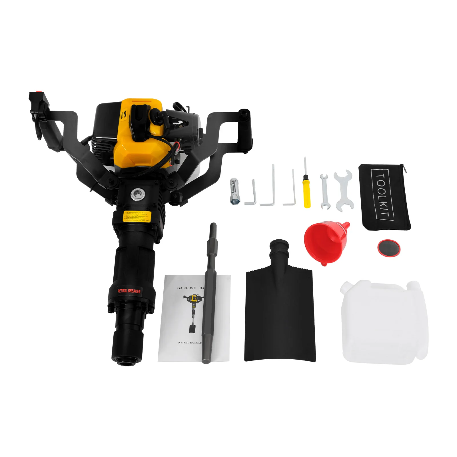 52cc 1250W Benzinbetriebener Baumgräber, 2-Takt-Erdbohrer mit 8,3-Zoll-Schaufel, für Landschaftsbau, Gartenarbeit, Umtopfen und Lochgräben – Detail 9