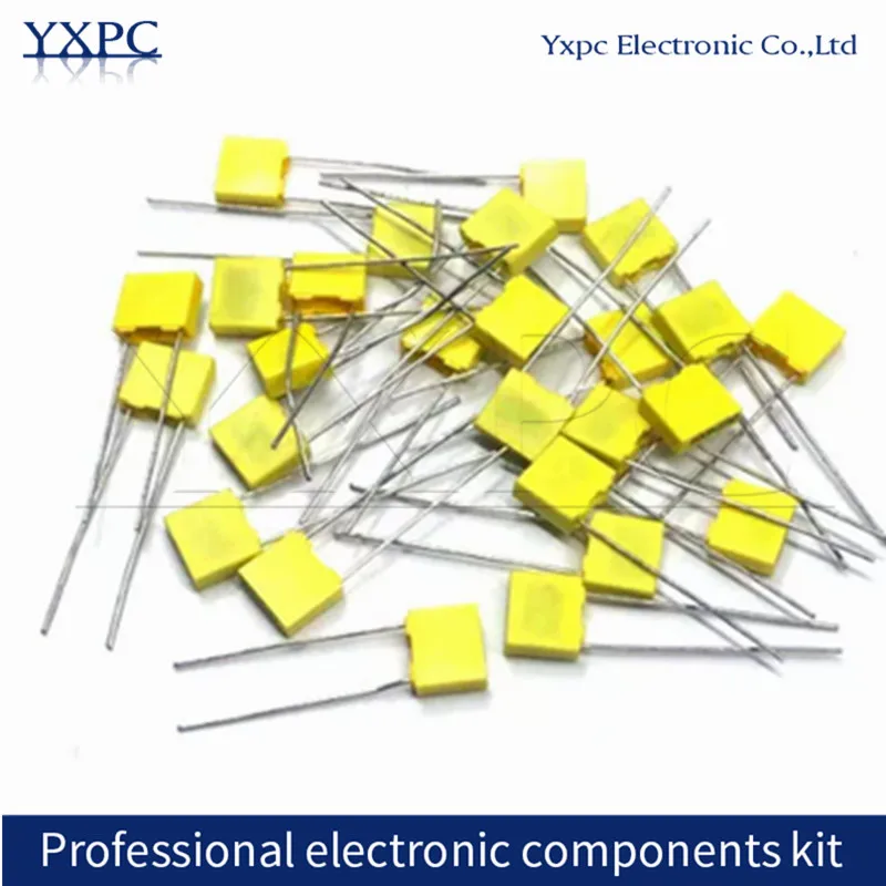 10pcs Polypropylene Safety Plastic Film 63V 100V 250V  102J 103J 104J 474 100J 105J 1/10/100nF 0.1uF 1UF Correction Capacitor