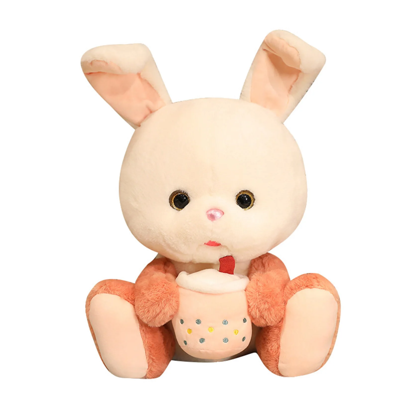 

Cute Milk Tea Rabbit Plush Toy Stuffed Animal Bunny Doll Soft Pillow Kids Gifts