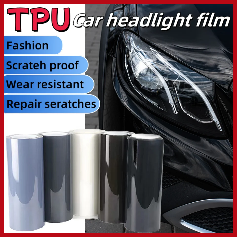 High Quality TPU PPF film 0.3*15M/3M/2M/1M/Rls Car Headlight Protective Film Self-healing Anti Scratches light black transparent