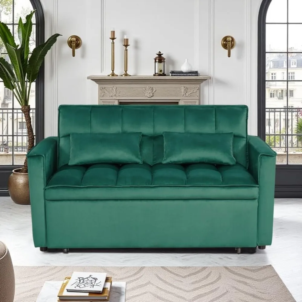 Umwandelbares Schlafsofa, 3-in-1-Schlafsofas für kleine Räume mit verstellbarer Rückenlehne und Seitentasche, Chaiselongue, Pull