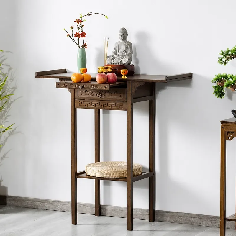 Chinese Buddhist Offering Table Household Guan Gong Bodhisattva God of Wealth Incense Altar Small Economic Shentai Tribute