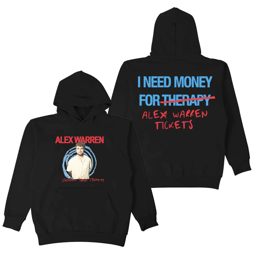Alex Warren أرخص من تذاكر جولة العلاج Merch هوديي طويل الأكمام ملابس الشارع الشهير النساء الرجال قمصان سويت شيرت بقلنسوة