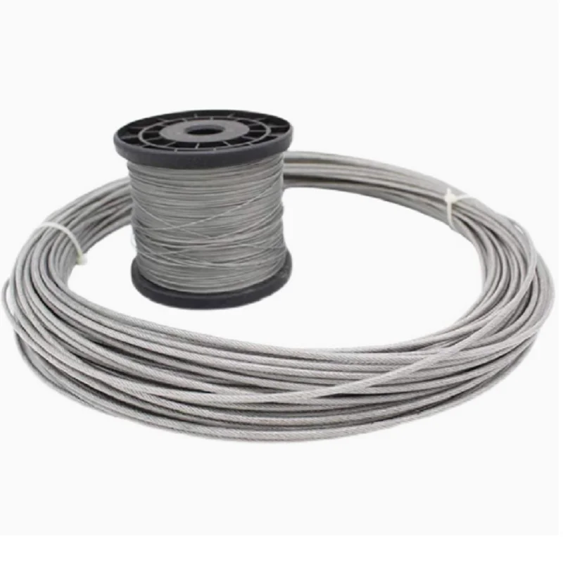 

0.25MM-6MM 5M-300M 1x7 7x7 304 stainless steel wire rope with PVC coating softer fishing coated cable clothesline marine hardwar