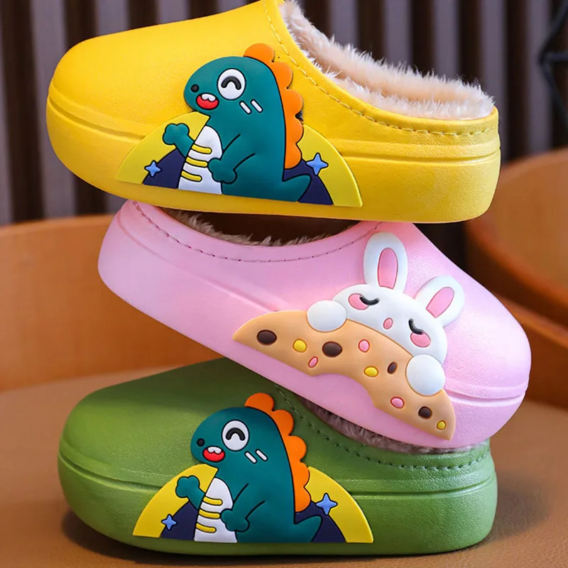 

2025 New Children's Cotton Slippers New Winter Boys' Slippers Cute Girls Indoor Children Parent-child Baby Hairy Shoes