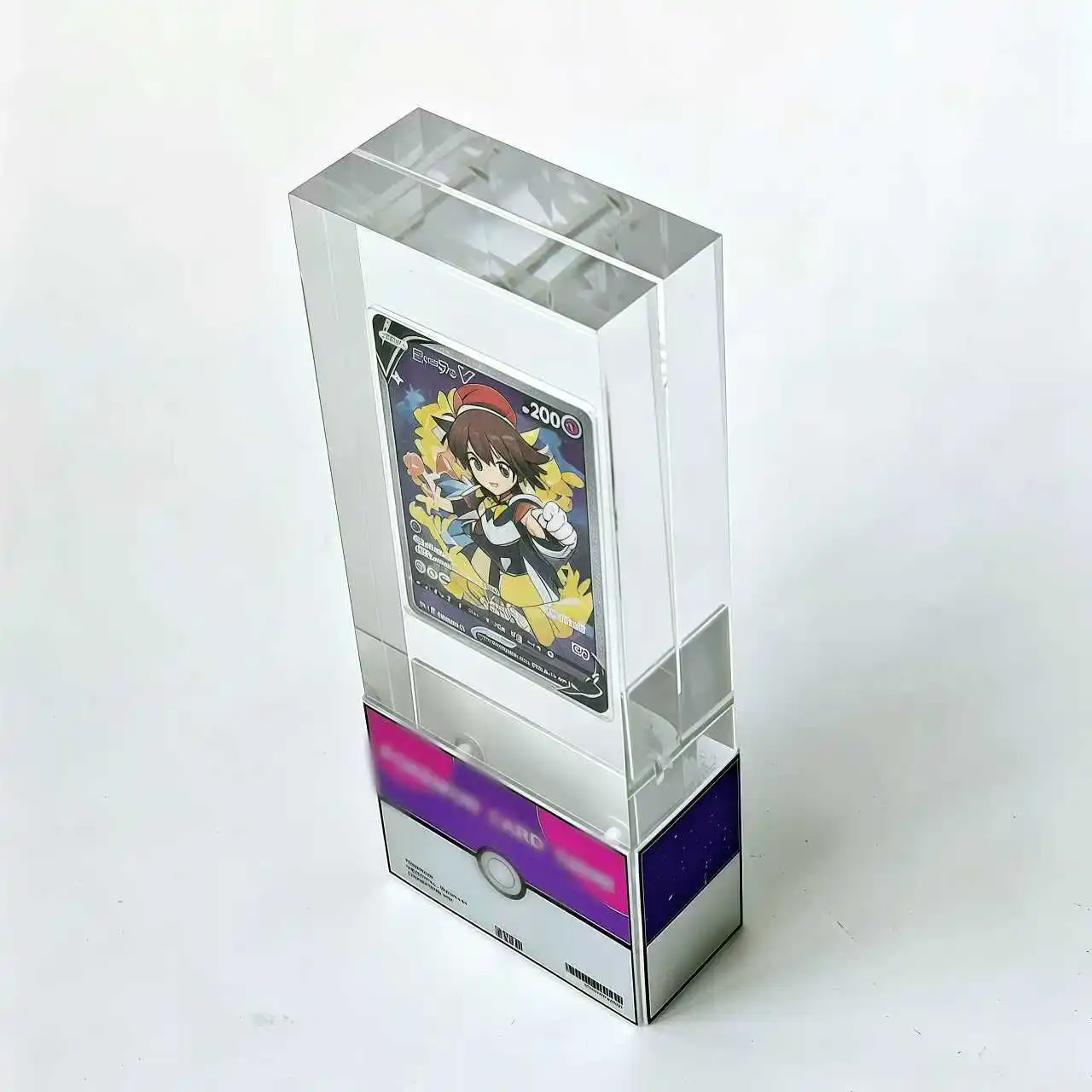 Pokemon TCG Vertical Card Brick Display Stand 3D Stereo Heavy-Duty Thick Acrylic Holder Card Not Included