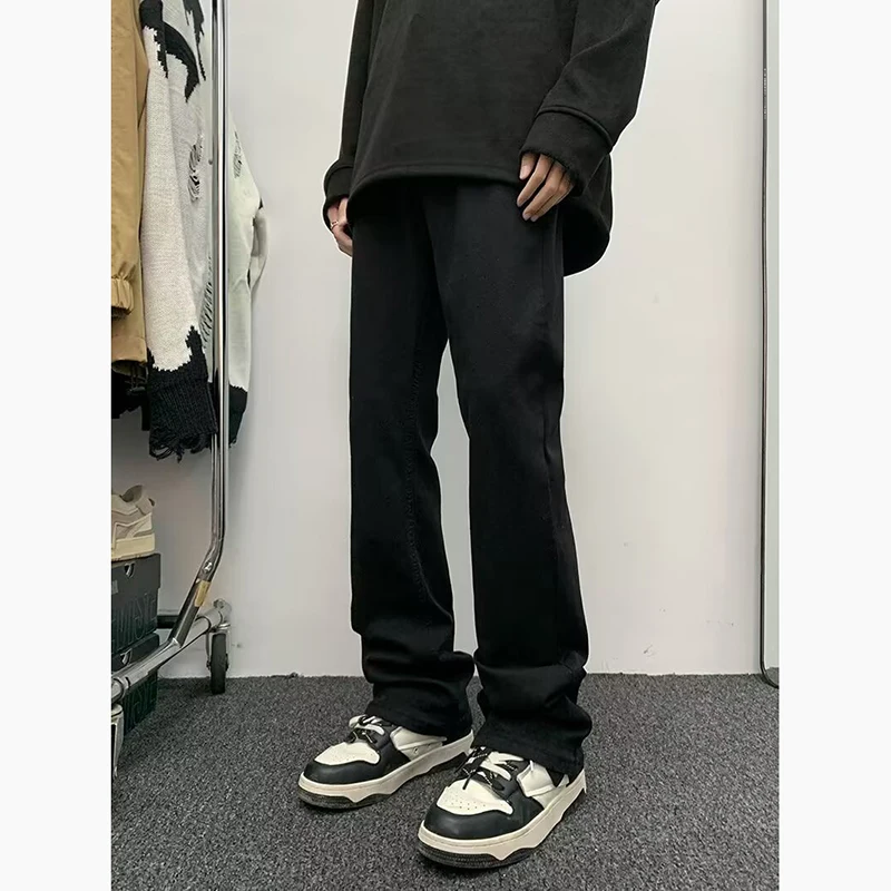 

Мужские джинсы в американском стиле, черные, рваные, модные, универсальные, эластичные, облегающие, прямые, повседневные, джинсовые брюки