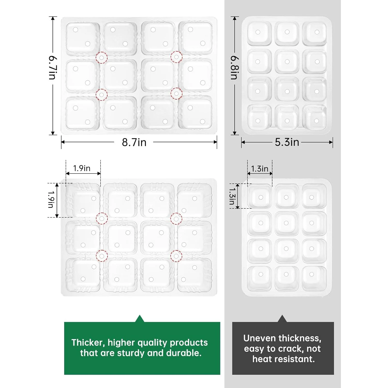 12-Well Higher Cover Nursery Tray Box With Growing Light Seedling Germination Planting Pot Full Spectrum LED Growth Promotion