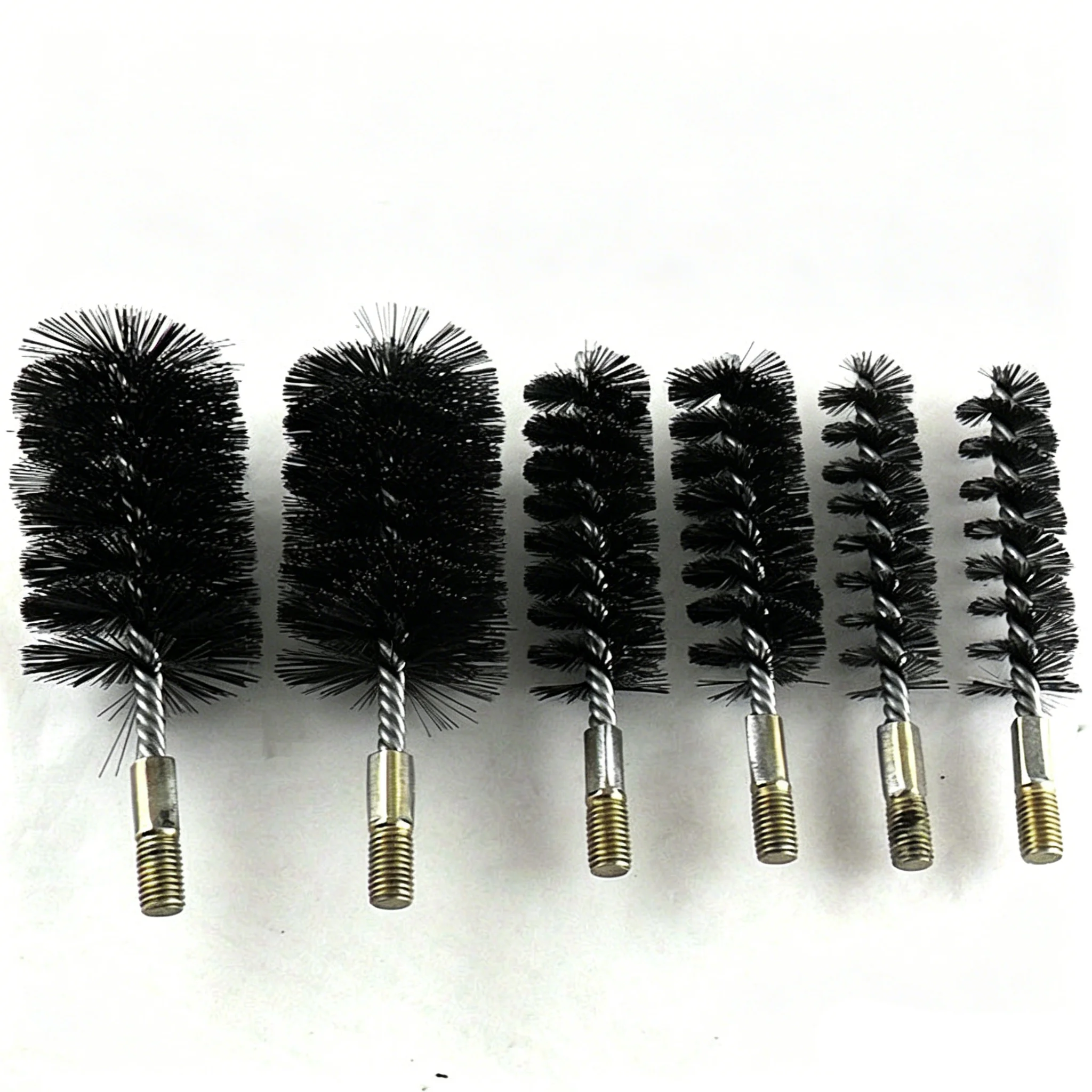 1Pc 10/12/14/16/18/20/25/30/32/35/38/40/43/45/50mm Diameter Steel Round Wire Tube Pipe Cleaning Rust RemovalBrush 12mm6mm Thread