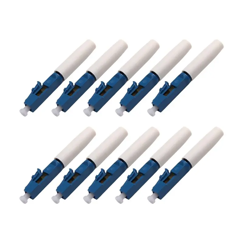 ABUO-10PCS LC UPC Fiber Assembly Quick Connector Single Mode LC Fiber Optic Cable Fast Connector For FTTH Drop Cable