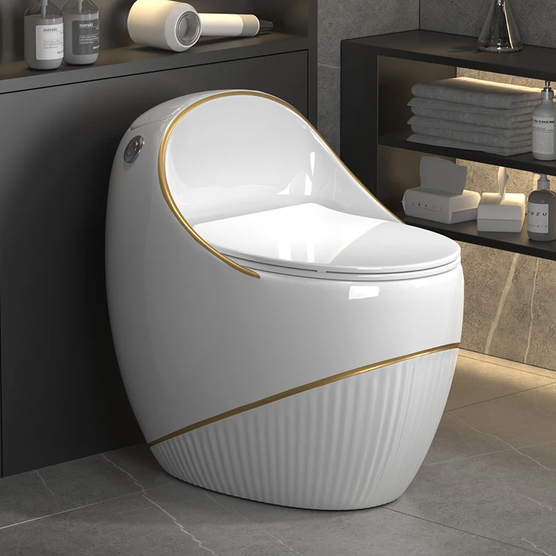 

Новый унитаз-компакт в форме яйца, серый, класса люкс, с сифонным смывом, водосберегающий, напольный, для малогабаритных квартир