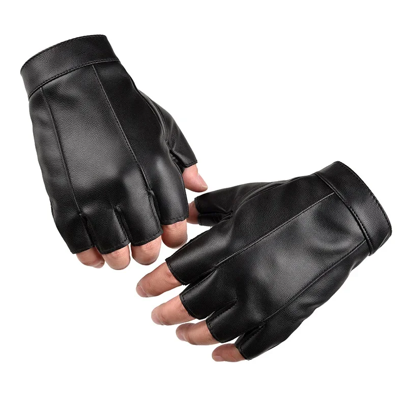 Motorbike Cycling Gloves Men Leather Half Finger Gloves Motorcycle Breathable Women Bicycle Touch Screen Alpine MTB  Fitness