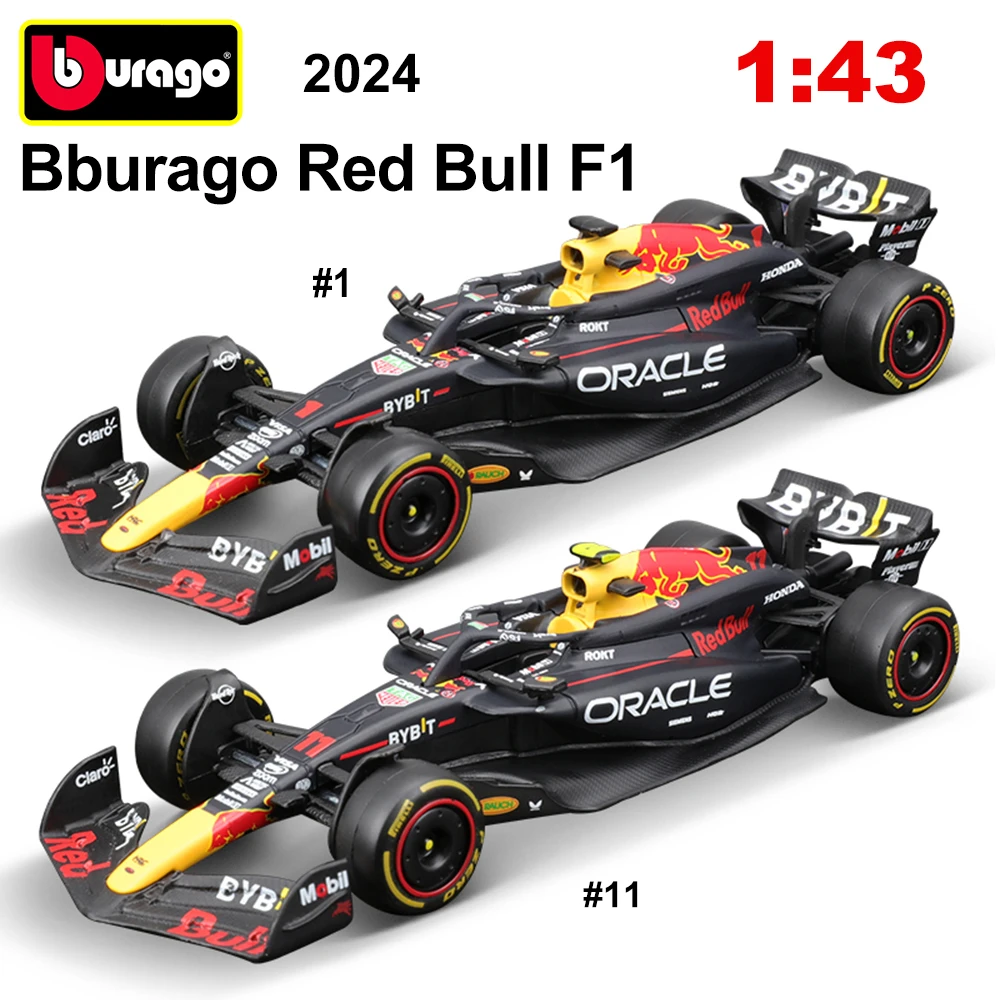 Bburago New 2024 1:43 Red Bull Ferrari F1 #1 #11  Alloy Miniature Racing Model Toys