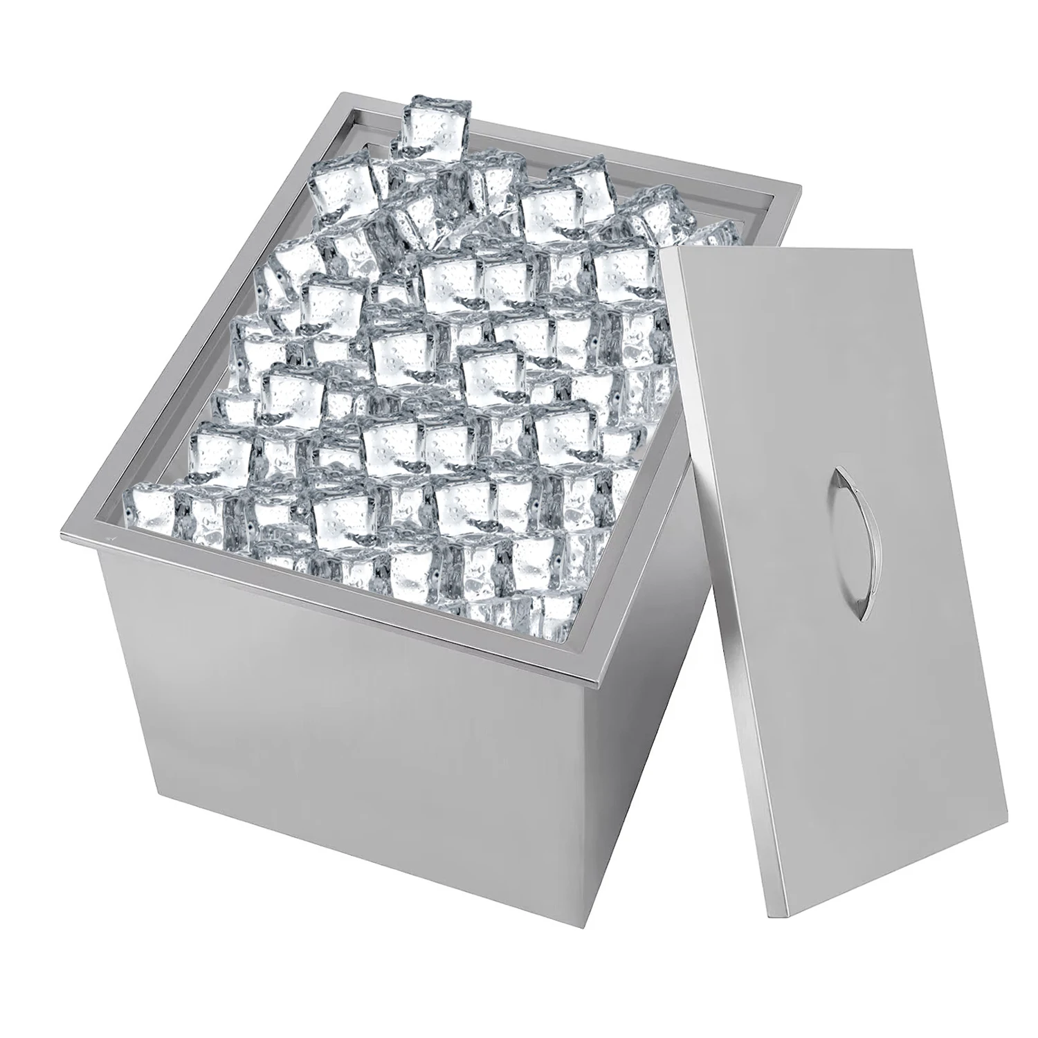 

Custom 53QT Coffee Shop Ice Storage Tank Embedded Stainless Steel Insulated Ice Storage Tank Ice Bucket L20*W14*H12 Inch