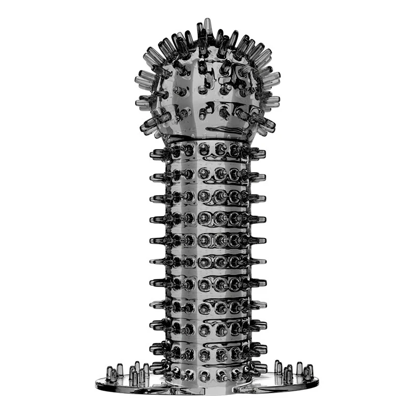 Estensione riutilizzabile preservativo manica del pene ingrandimento maschile ritardo di tempo Spike clitoride massaggiatore copertura preservativi