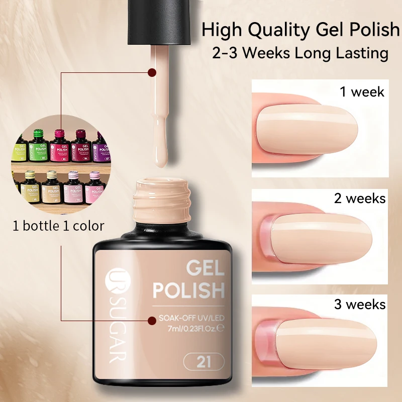 UR SUGAR 7 مللي بريق سلسلة جيل للأظافر البولندية مستلزمات الأظافر ورنيش شبه دائم نقع قبالة LED الأشعة فوق البنفسجية مسمار الفن مانيكير #5